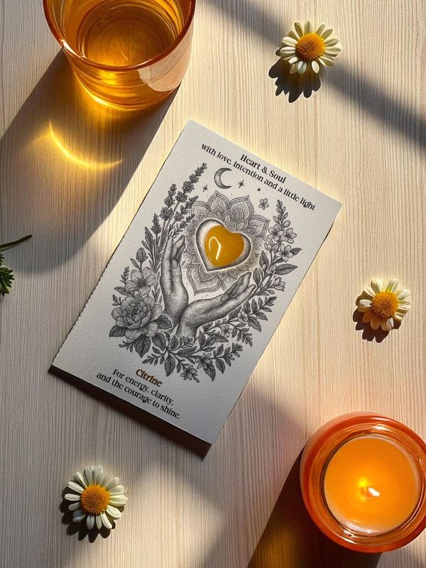 Heart and Soul - Citrine Crystal Card