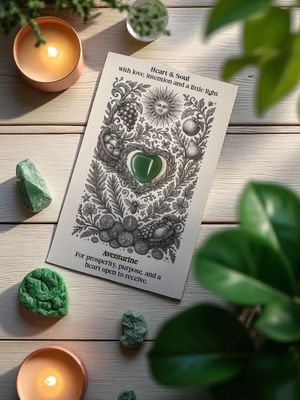 Heart and Soul - Aventurine Crystal Card