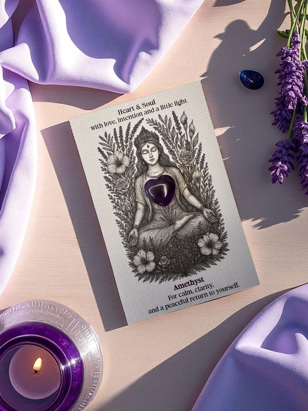 Heart and Soul - Amethyst Crystal Card