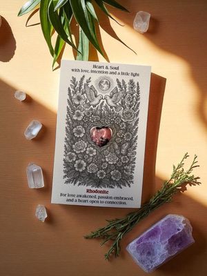 Heart and Soul - Rhodonite Crystal Card