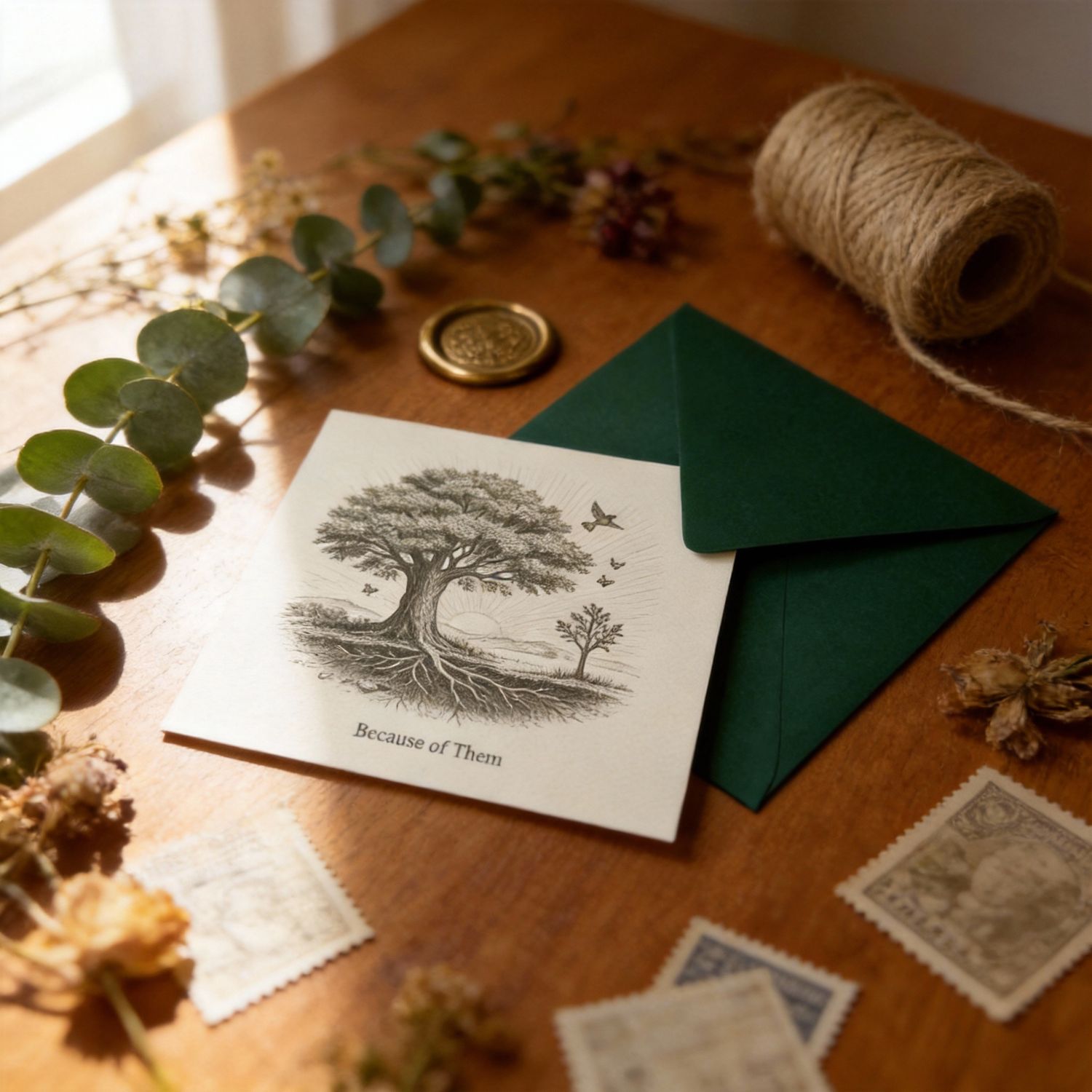 For Loss,  Becasue of Them - Greetings Card