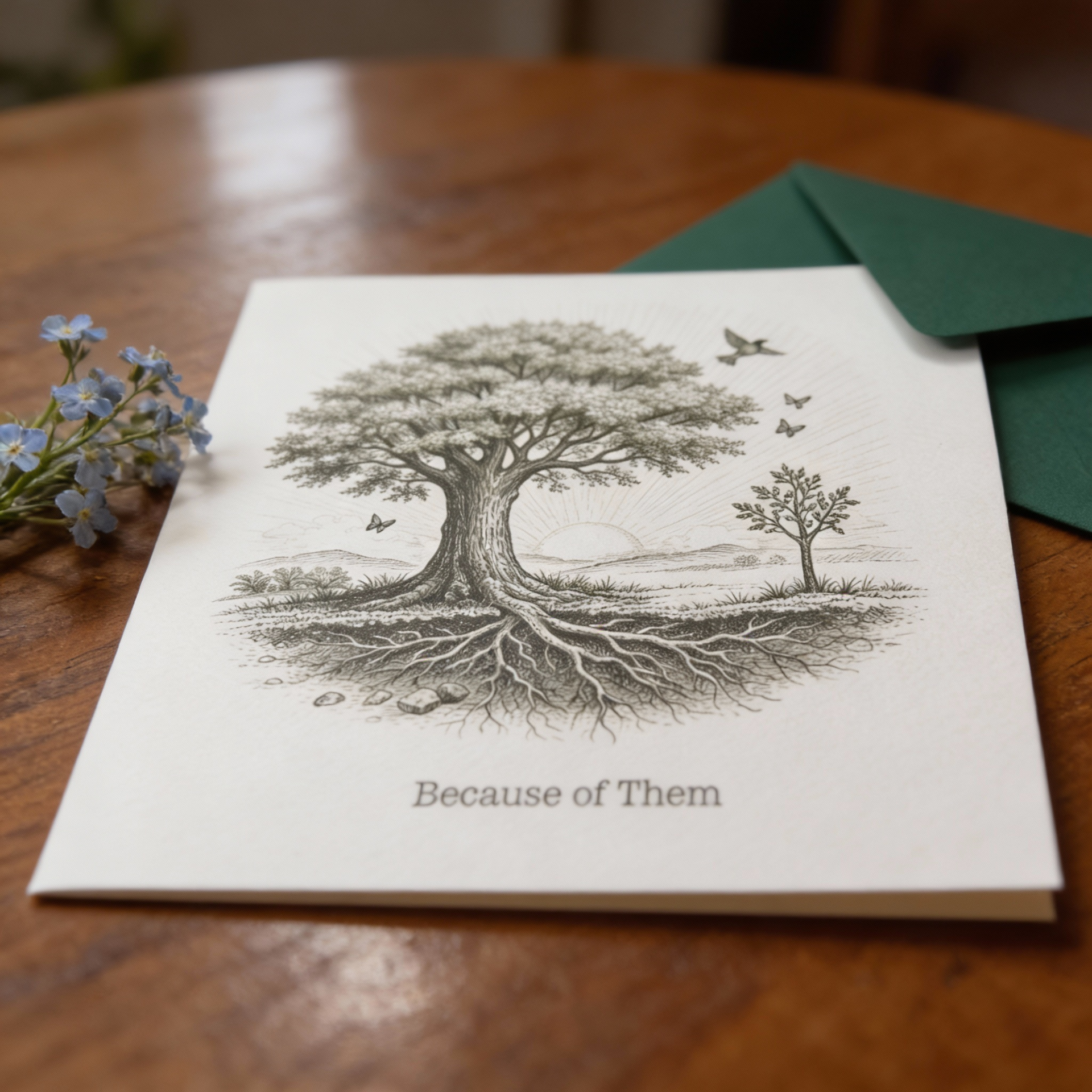 For Loss,  Becasue of Them - Greetings Card