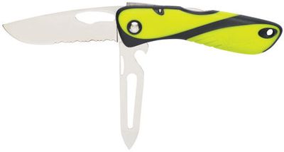 Offshore knife - Serrated blade - Shackler / Spike - Fluo Offshore knife - Serrated blade - Shackler / Spike - Fluo