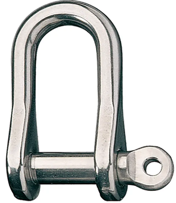 Stainless Steel D Shackle, 1/2" Pin, Coined Head with Hole Stainless Steel D Shackle, 1/2" Pin, Coined Head with Hole