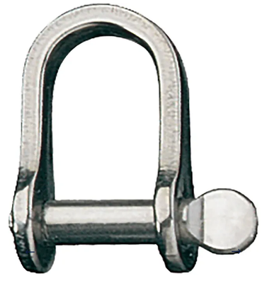 Stainless Steel D Shackle, 3/16" Pin, Coined Head Stainless Steel D Shackle, 3/16" Pin, Coined Head