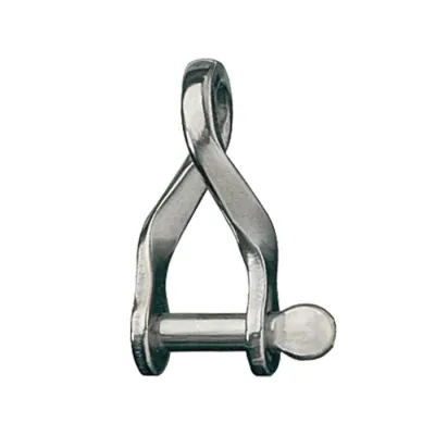 Stainless Steel Twisted D Shackle, 3/16" Pin, Coined Head Stainless Steel Twisted D Shackle, 3/16" Pin, Coined Head