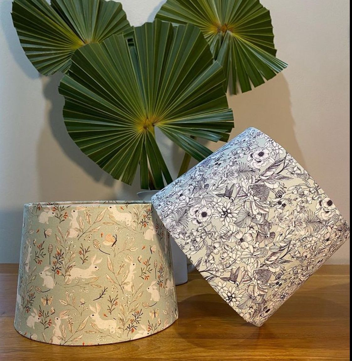 Shady Sisters Lamp Shades, Style: Tapered Green / White Bunnies