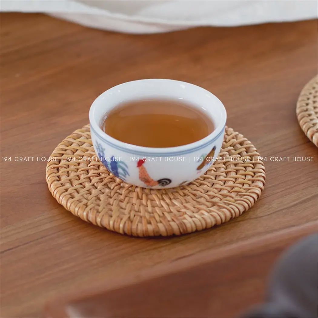 Handwoven Natural Round Rattan Placemat