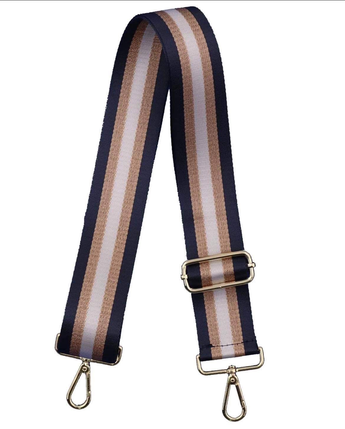 Bag Straps, Color: Navy and Rose Gold Stripe
