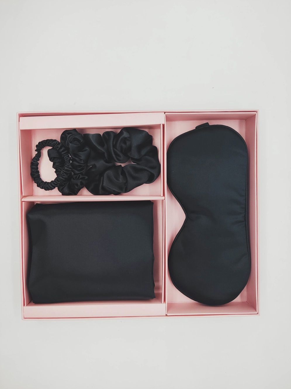 Silk Pillowcase Sleep Set- 100% Mulberry Silk, Colour: Black
