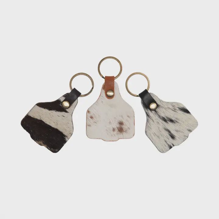 Cattle tag Cow hide Key Ring Lombok