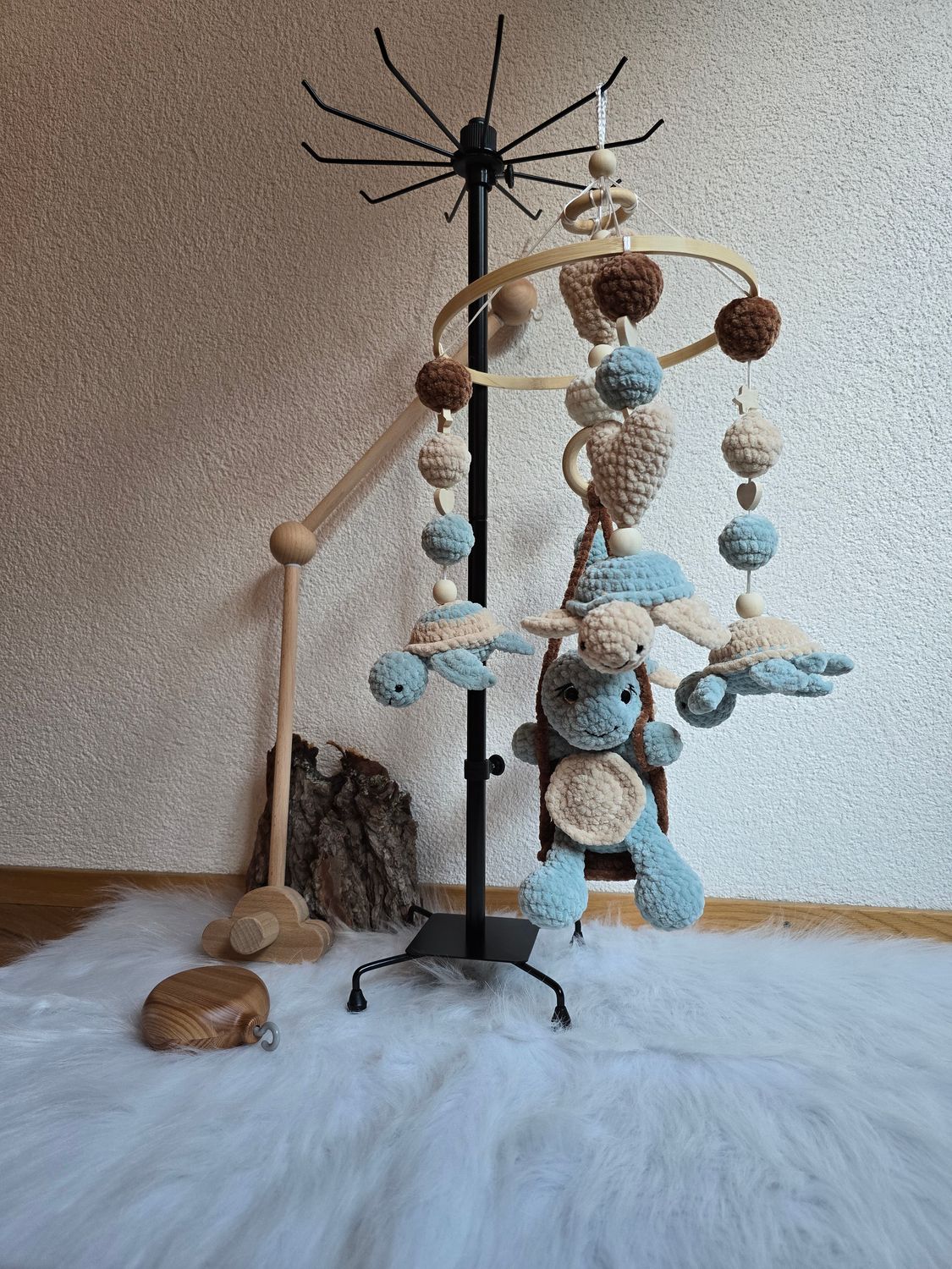 Mobile Schildkröten mit Kuschel-Schildkröte
