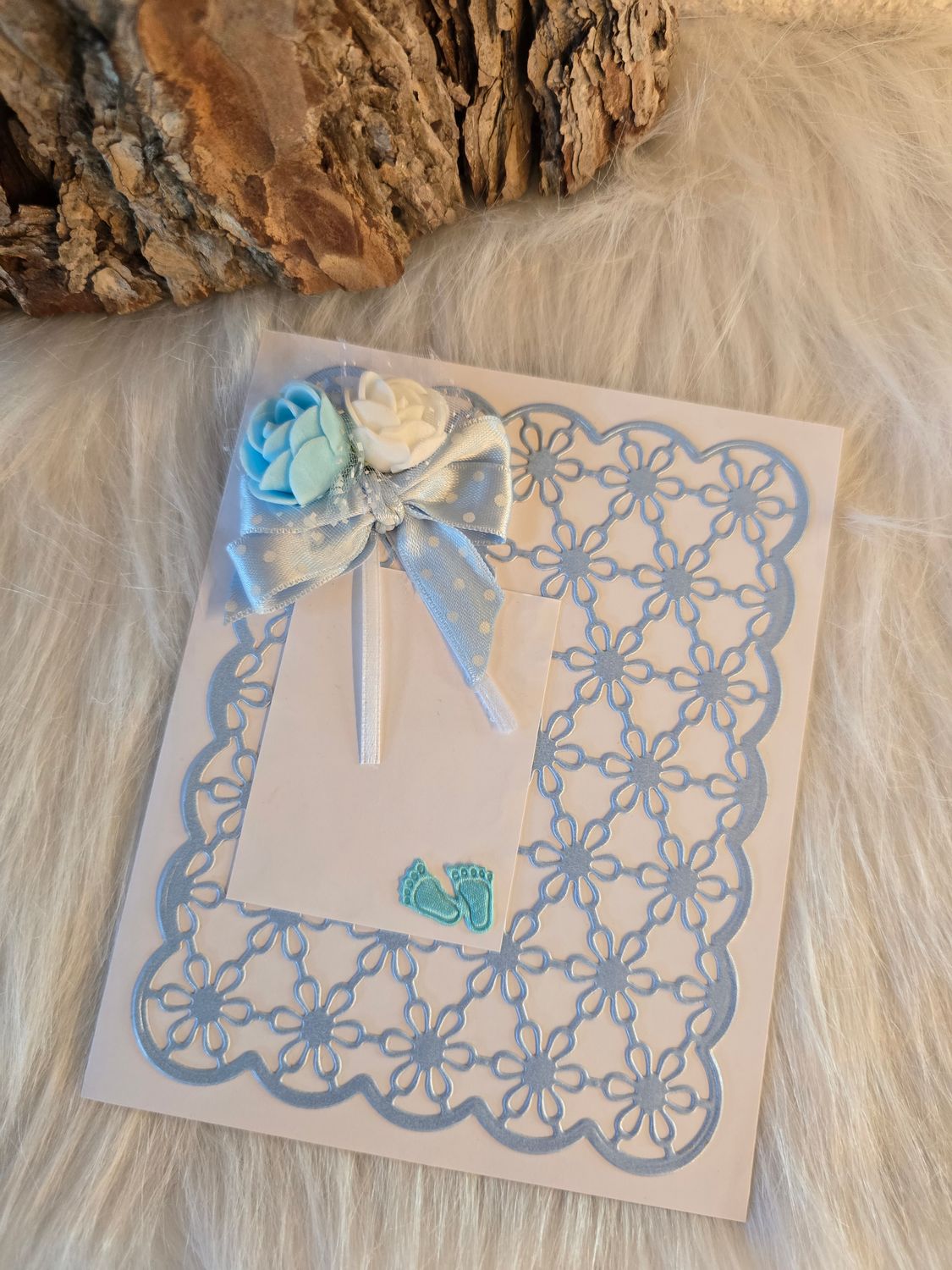 Babykarte, Karte zur Geburt, Grusskarte &quot;Blume&quot;