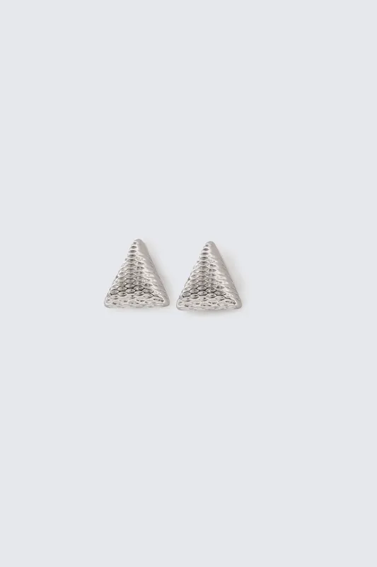 ORECCHINI BOTTONE TRIANGOLO TWO WAY