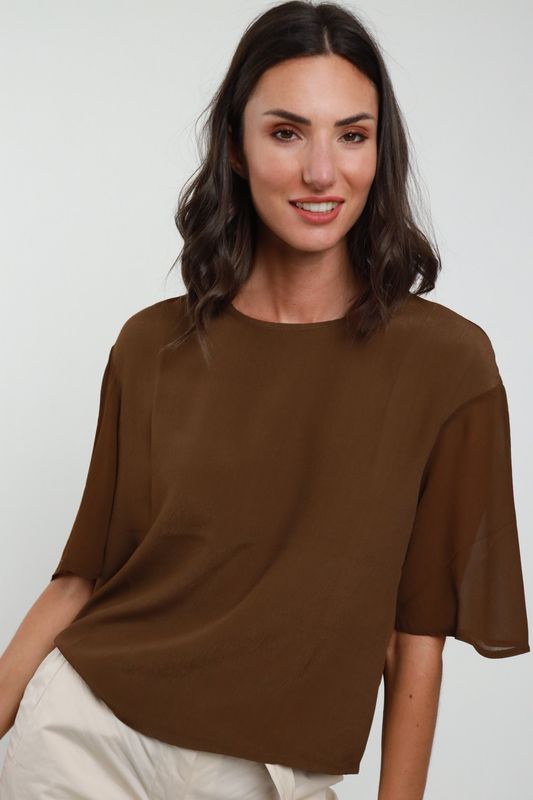 BLUSA MANICHE SEMITRASPARENTI SUSY MIX