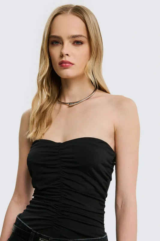 Body a fascia arricciato "TWO WAY"