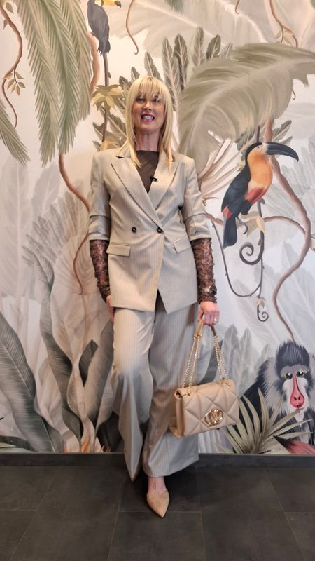 Pantalone palazzo gessato "HAVEONE"