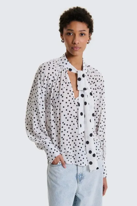 Blusa pois con fiocco "TWO WAY"