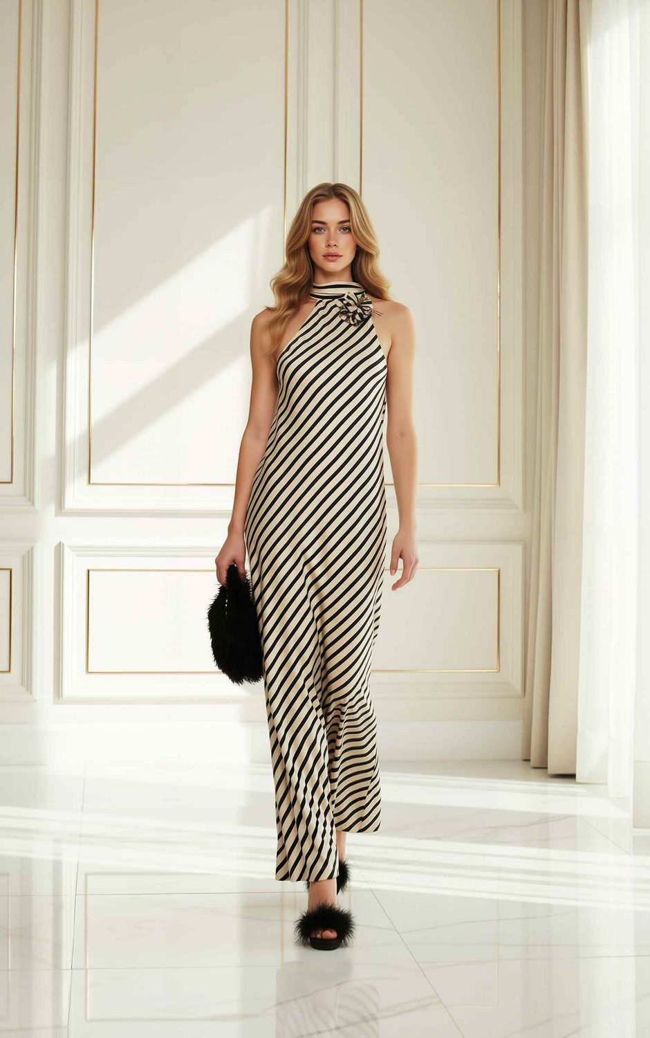 Abito riga bicolor "OPERA'"