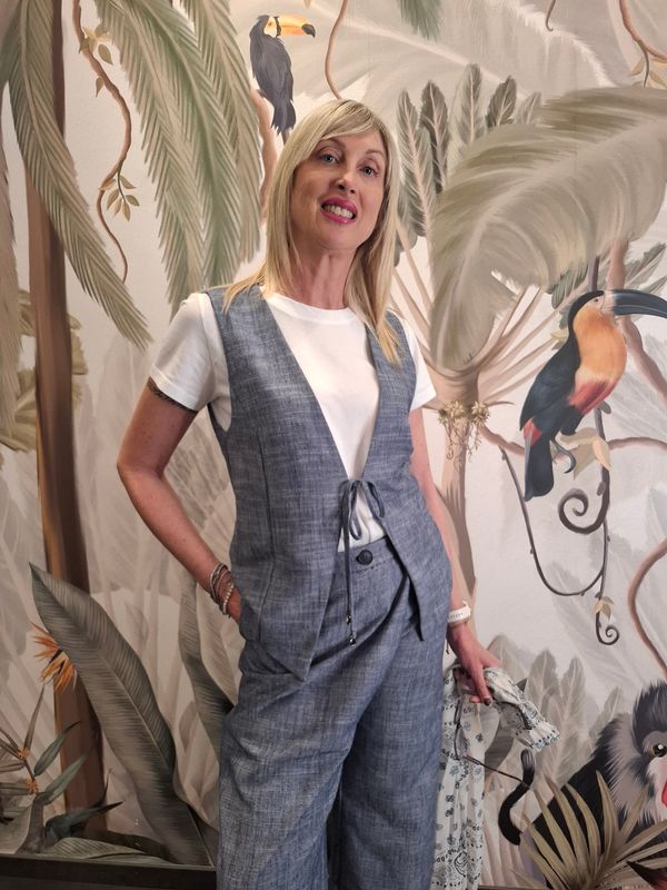 Gilet misto lino "OPERA'"