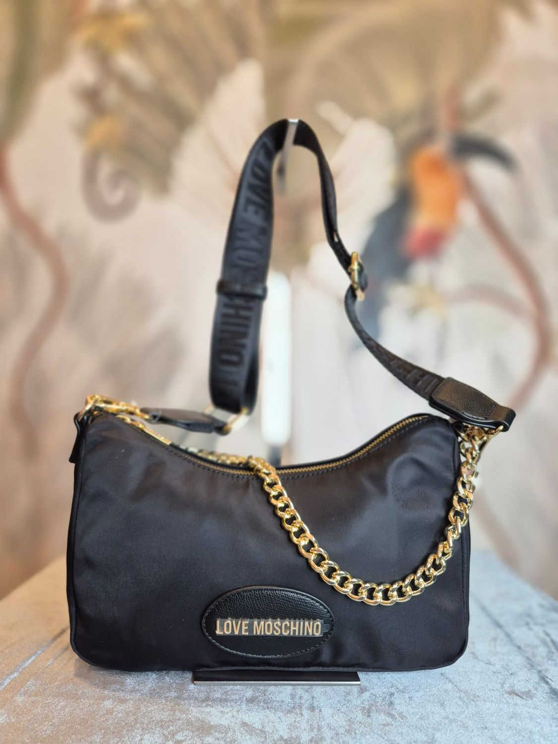 Borsa nylon e catena LOVE MOSCHINO
