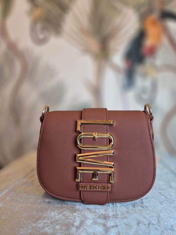 Borsa cuoio scritta love con tracolla LOVE MOSCHINO