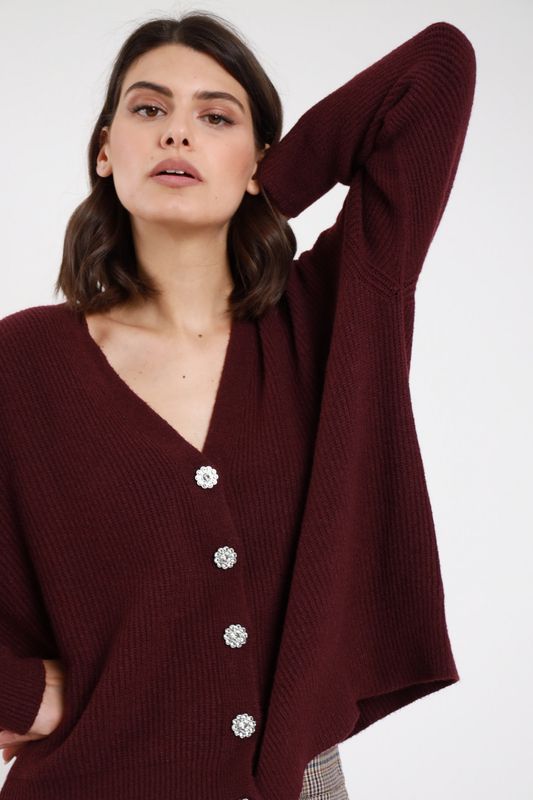 Cardigan bottone gioiello SUSY MIX