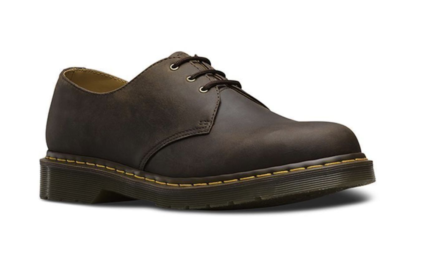 DR MARTENS 1461 3 EYE SHOE -DARK BROWN CRAZY HORSE