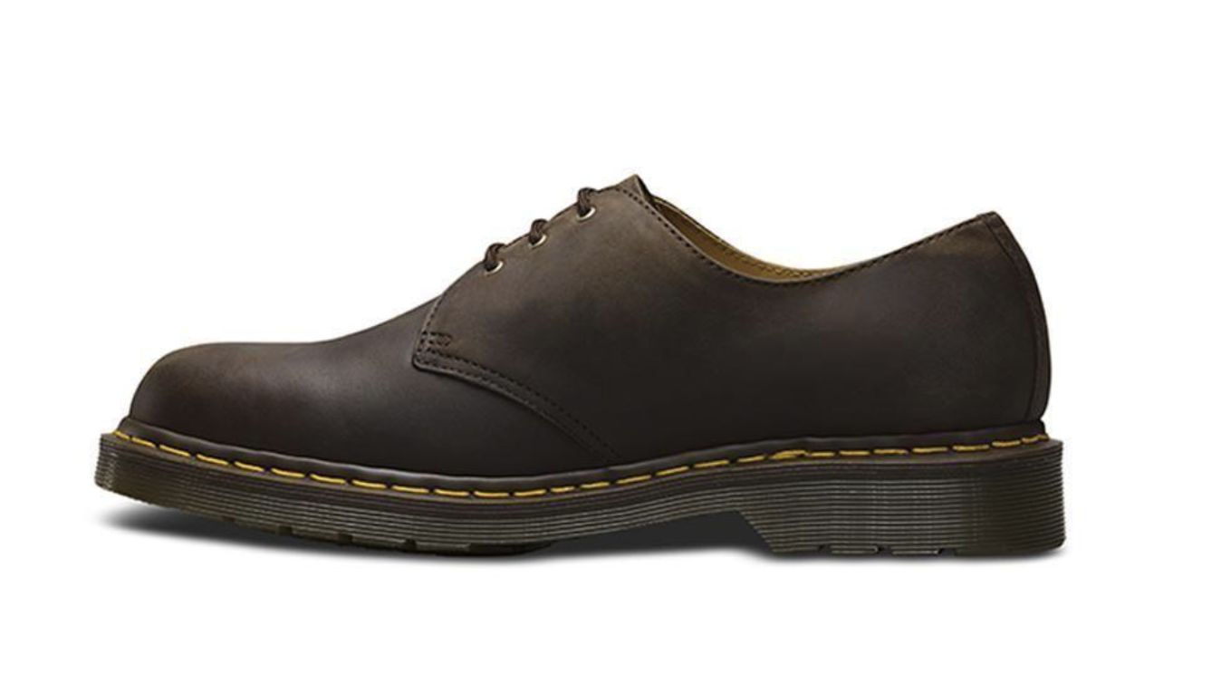 DR MARTENS 1461 3 EYE SHOE -DARK BROWN CRAZY HORSE