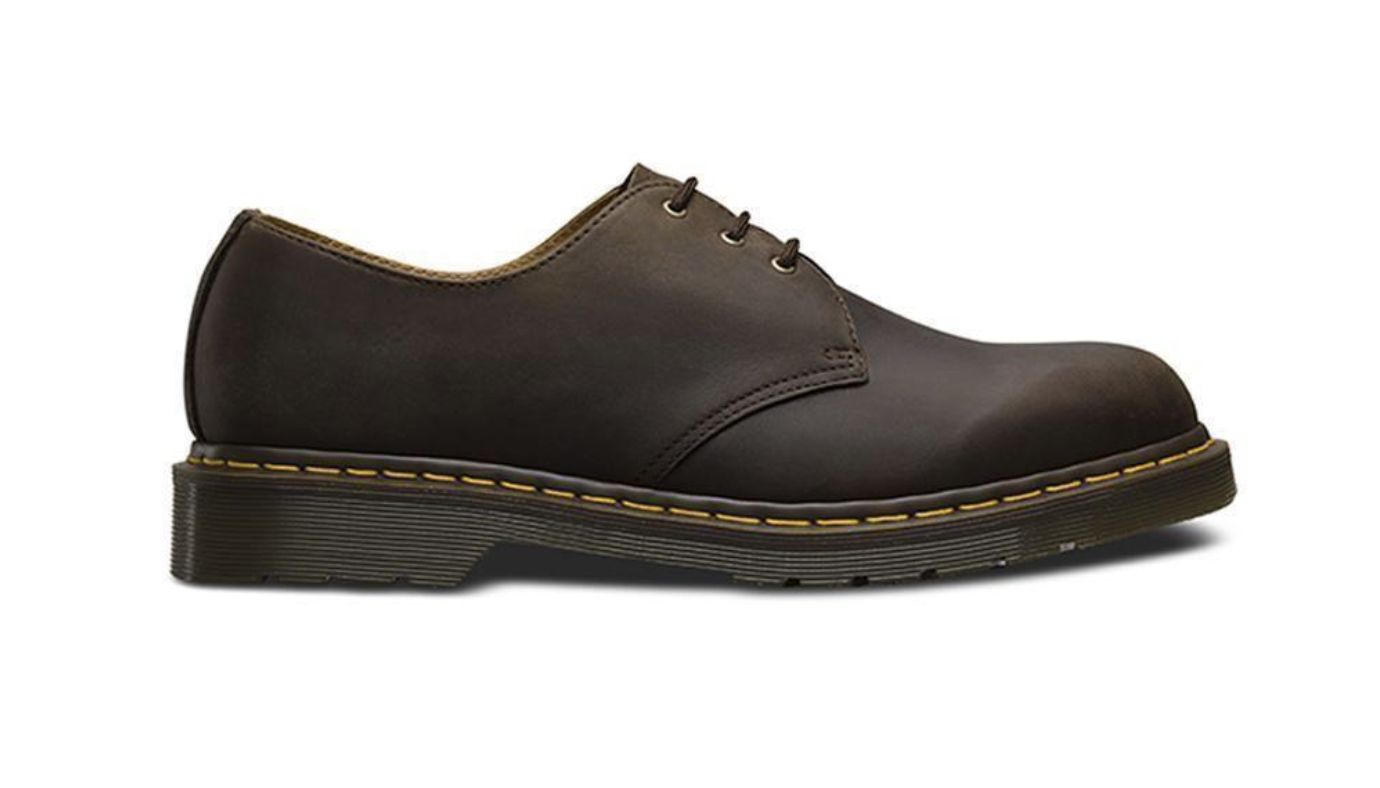 DR MARTENS 1461 3 EYE SHOE -DARK BROWN CRAZY HORSE