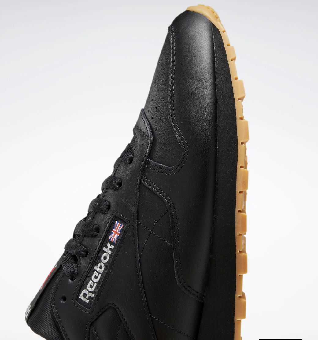 REEBOK UNISEX CLASSIC LEATHER U SHOE - BLACK/PURE GREY 5
