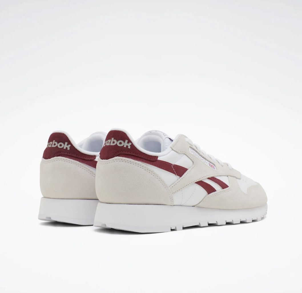 REEBOK CLASSIC LEATHER - PURE GREY/BURGUNDY/WHITE