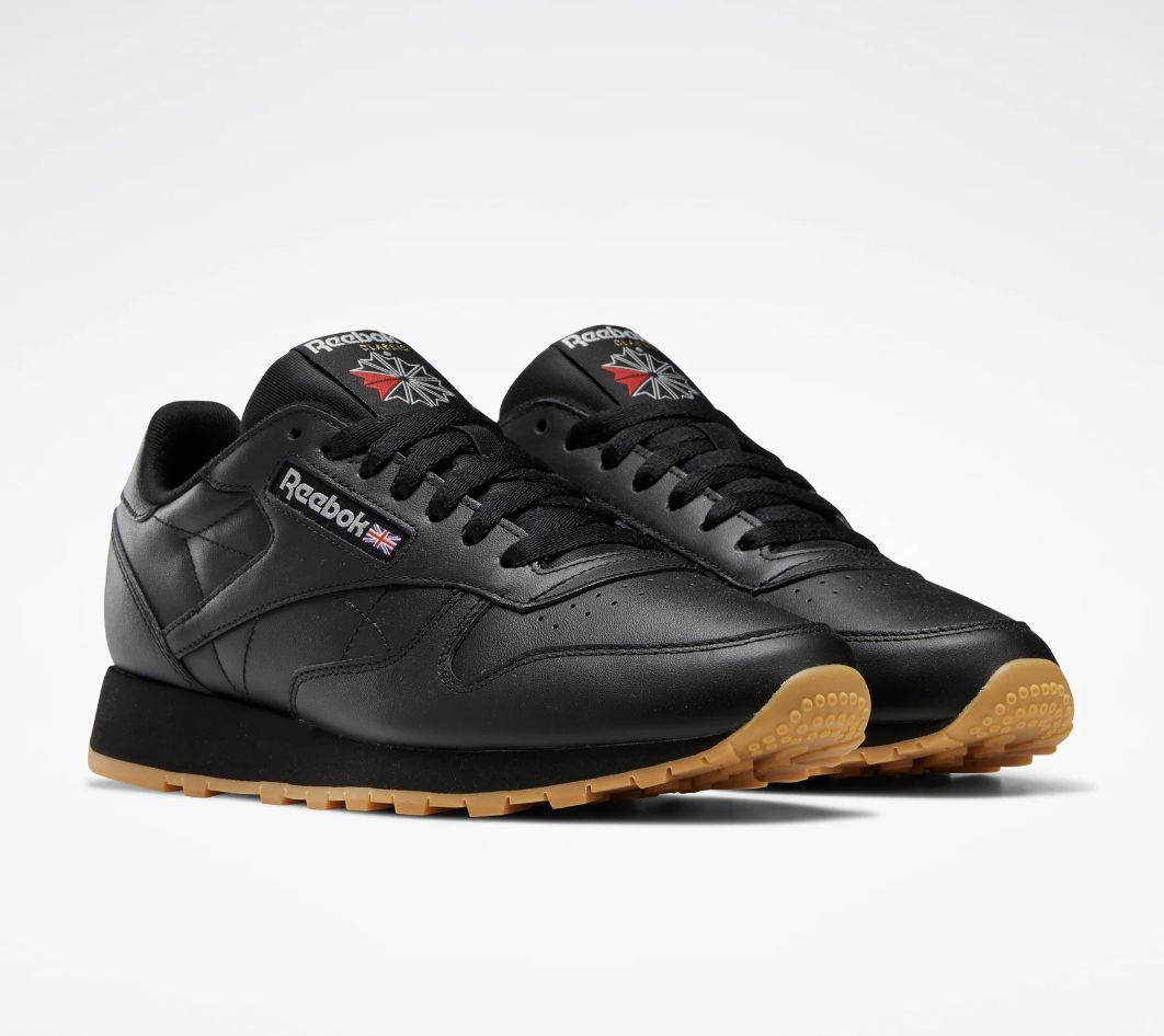 REEBOK UNISEX CLASSIC LEATHER U SHOE - BLACK/PURE GREY 5