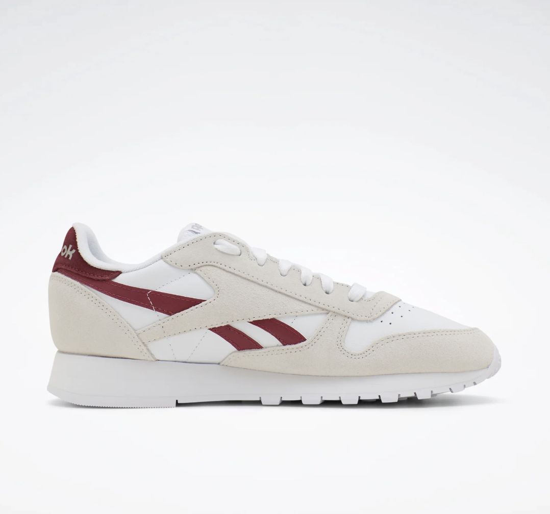 REEBOK CLASSIC LEATHER - PURE GREY/BURGUNDY/WHITE