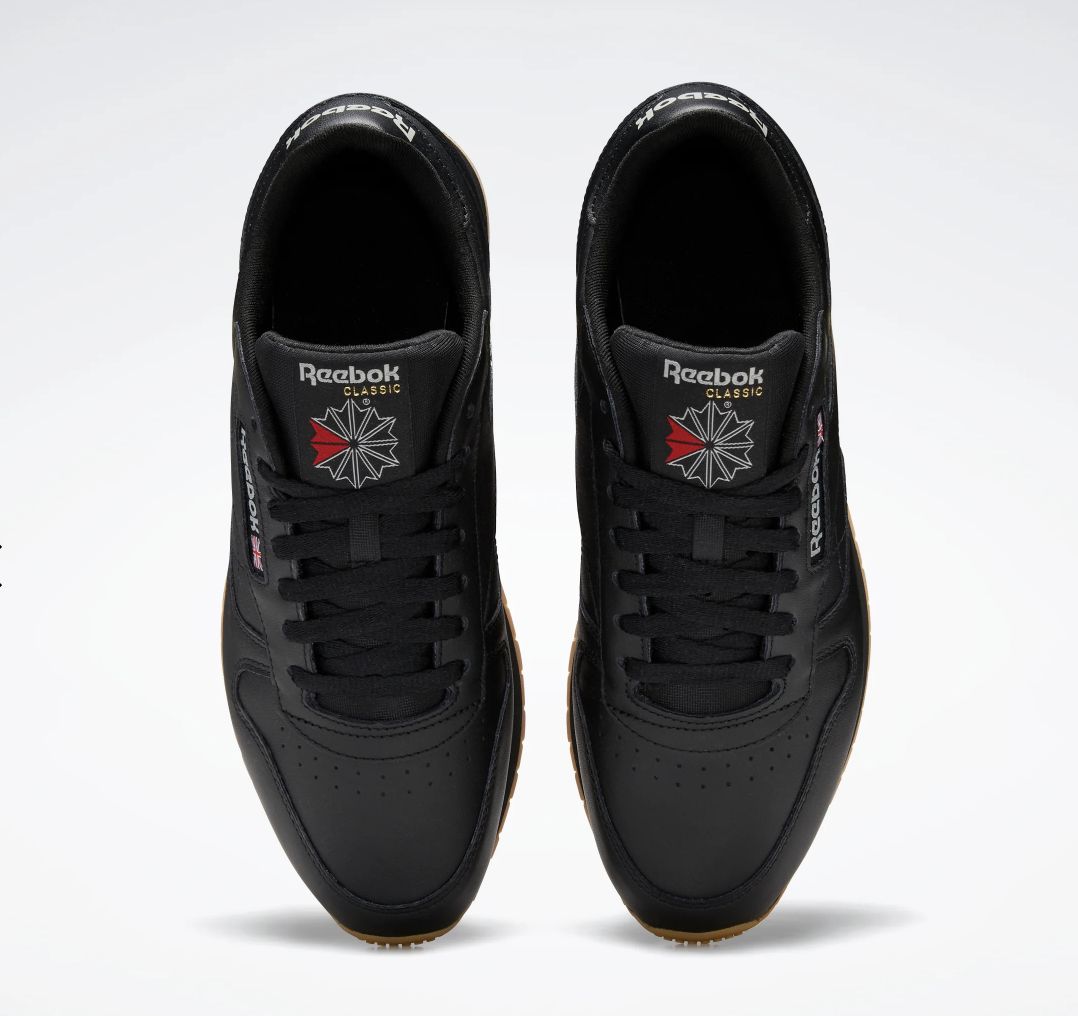 REEBOK UNISEX CLASSIC LEATHER U SHOE - BLACK/PURE GREY 5