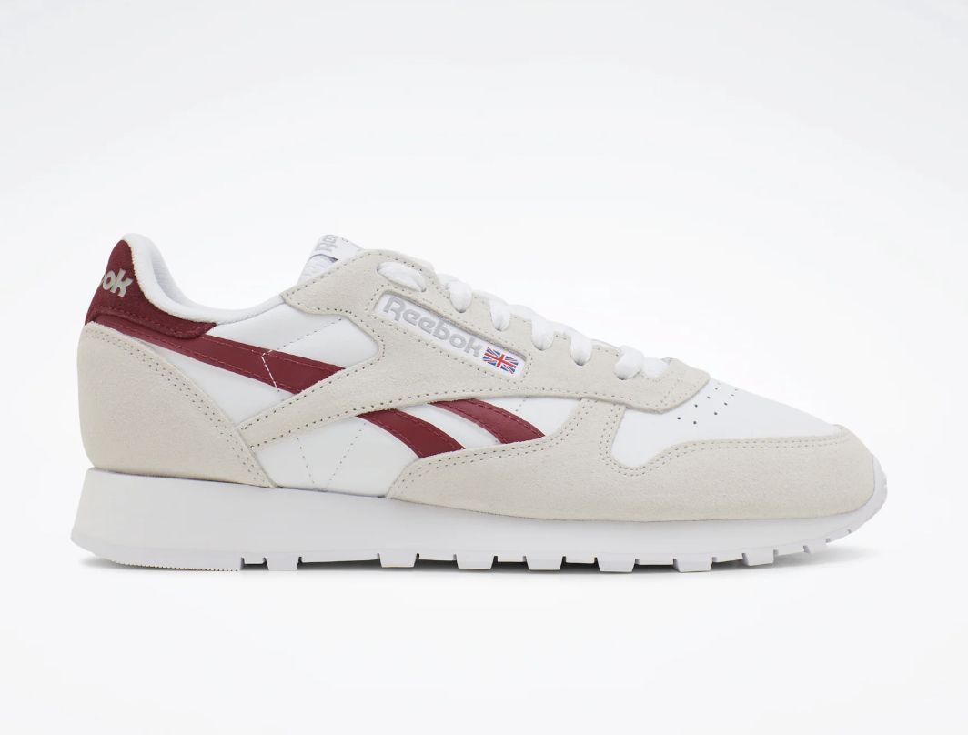 REEBOK CLASSIC LEATHER - PURE GREY/BURGUNDY/WHITE