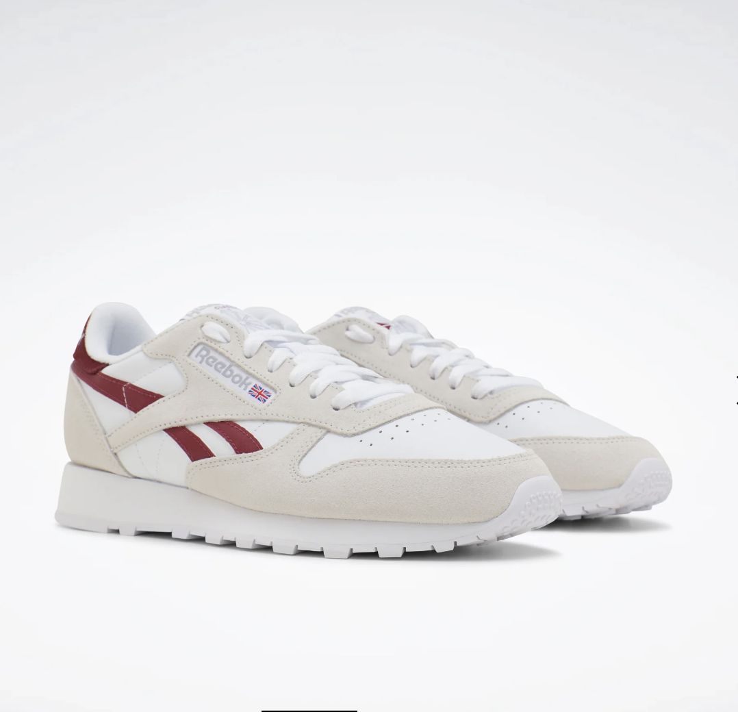 REEBOK CLASSIC LEATHER - PURE GREY/BURGUNDY/WHITE