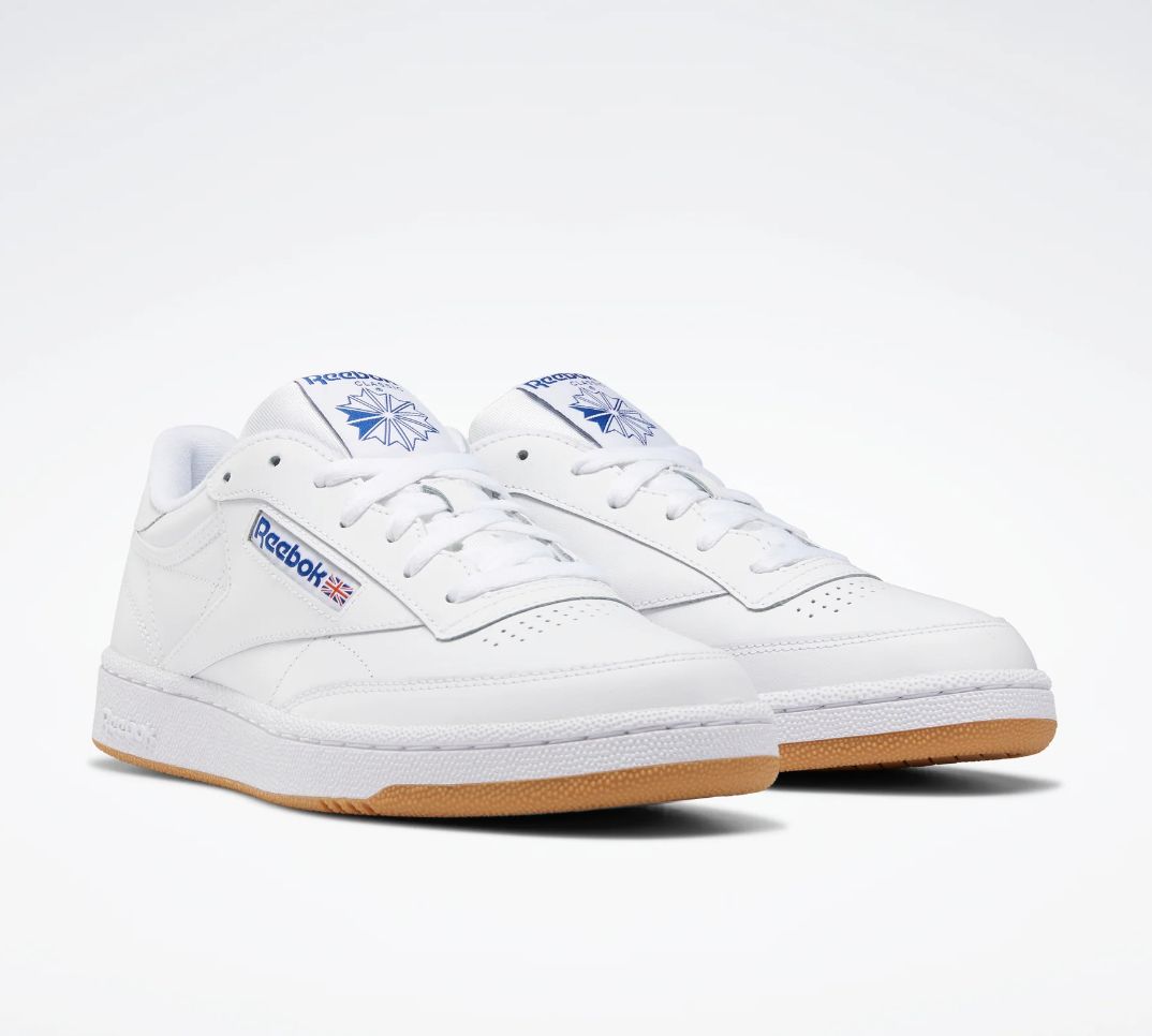 REEBOK UNISEX CLUB C 85 - WHITE/ROYAL GUM