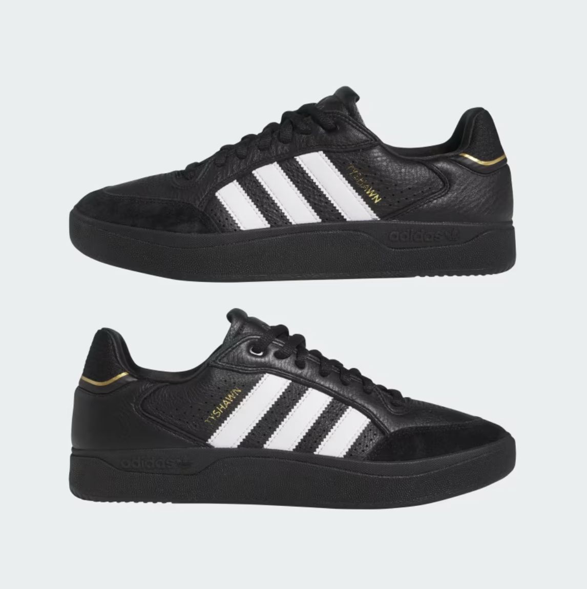 ADIDAS TYSHAWN LOW SHOE - BLACK/WHITE/GOLD METALLIC
