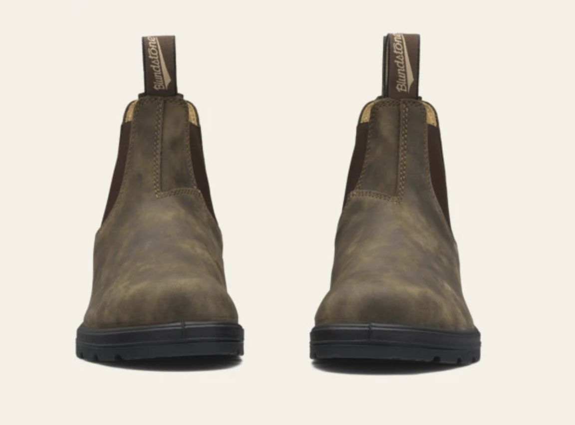 BLUNDSTONE #585 ELASTIC SIDED BOOT LINED - RUSTIC BROWN