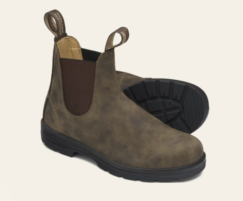 BLUNDSTONE #585 ELASTIC SIDED BOOT LINED - RUSTIC BROWN