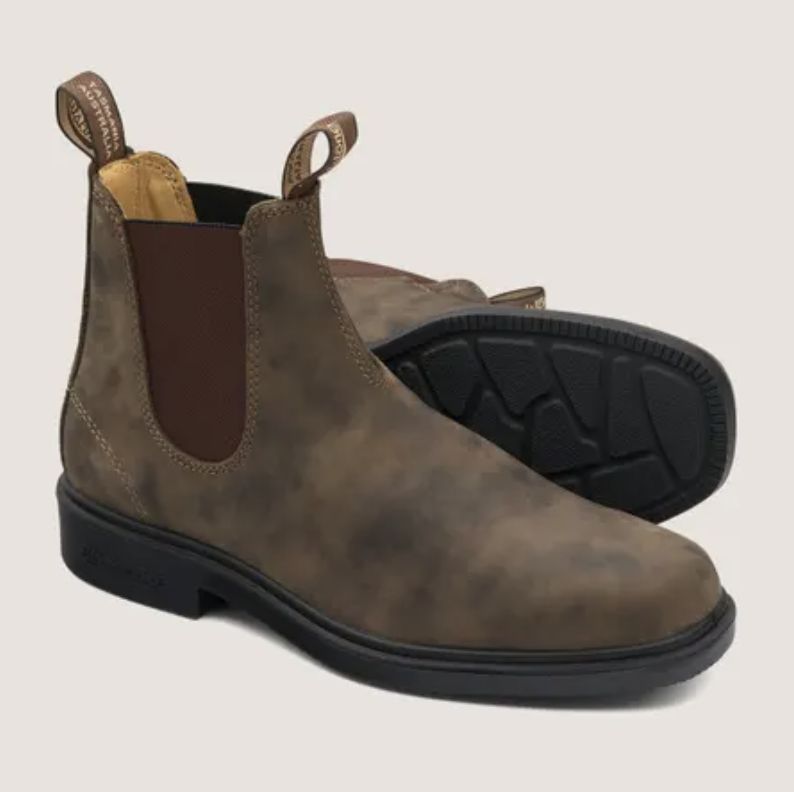 BLUNDSTONE ELASTIC SIDED DRESS BOOT 1306 - RUSTIC BROWN