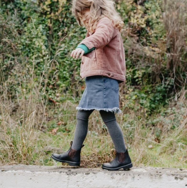 BLUNDSTONE KIDS #1992 ELASTIC SIDED BOOT - BLACK/BRONZE GLITTER