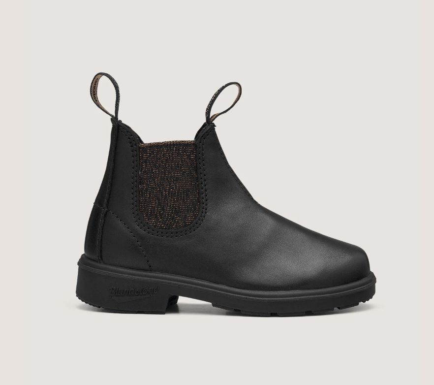 BLUNDSTONE KIDS #1992 ELASTIC SIDED BOOT - BLACK/BRONZE GLITTER