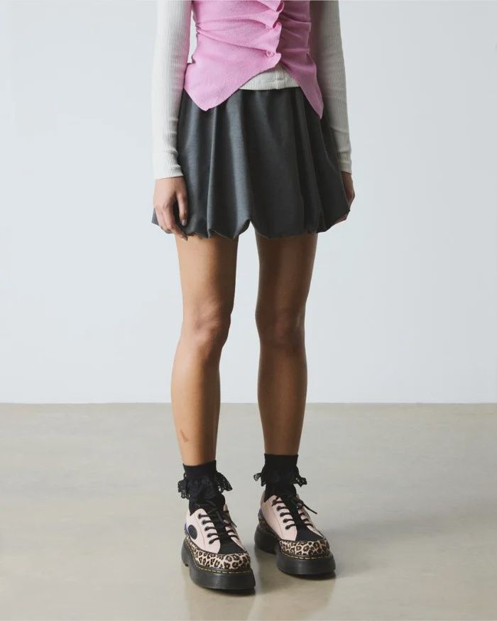 DR MARTENS BUZZ HAIR ON 51 EYE SHOE-LIGHT TAN/POWDER PINK MINI LEOPARD SPOT HAIR ON/EH SUEDE
