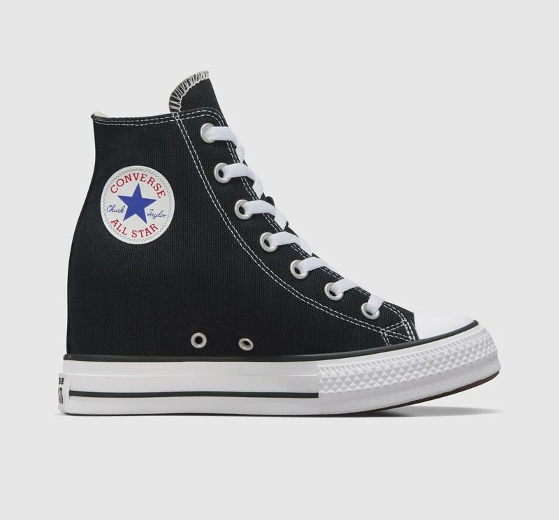CONVERSE LADIES CT WEDGE HI - BLACK/RED/NAVY