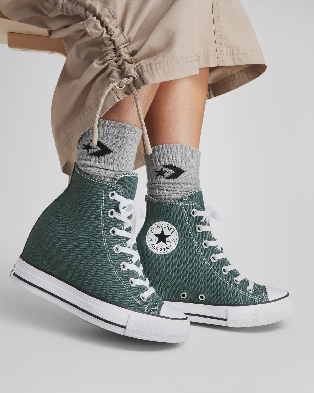 CONVERSE LADIES CT WEDGE SEASONAL CLR HI - TRUE NATURAL/WHITE/BLACK