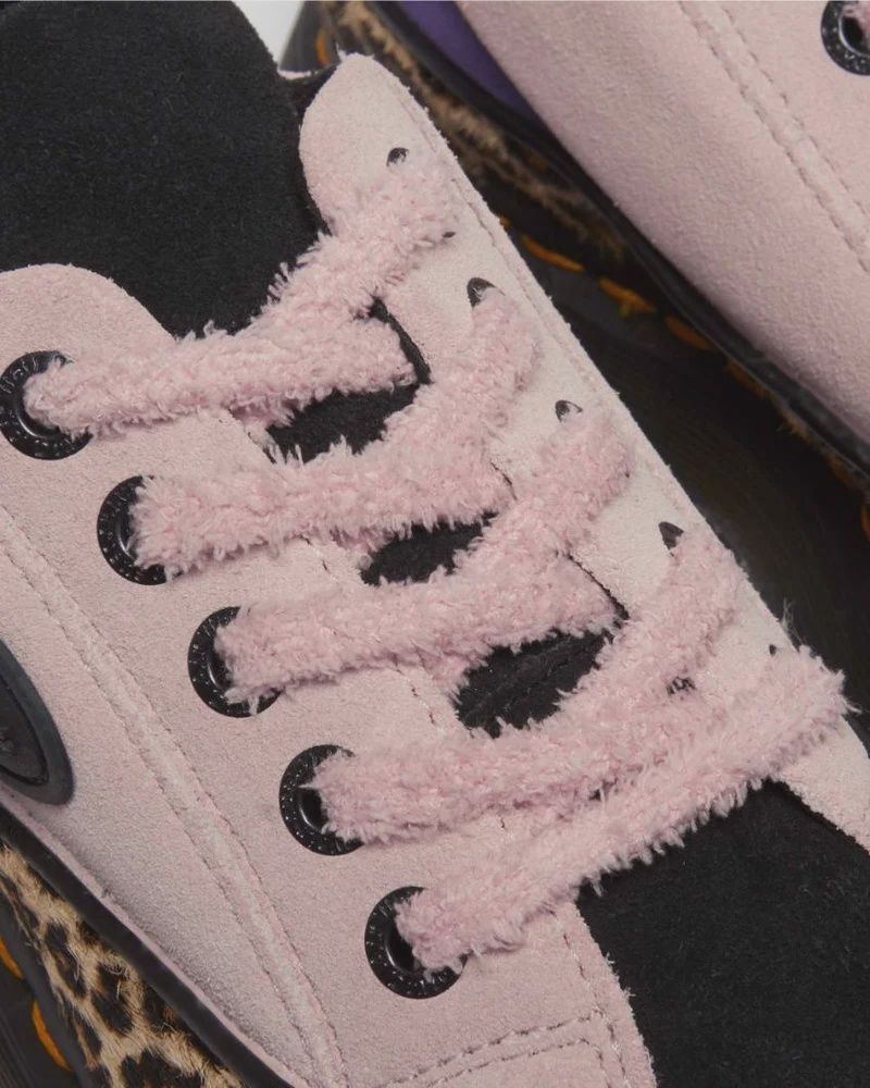 DR MARTENS BUZZ HAIR ON 51 EYE SHOE-LIGHT TAN/POWDER PINK MINI LEOPARD SPOT HAIR ON/EH SUEDE
