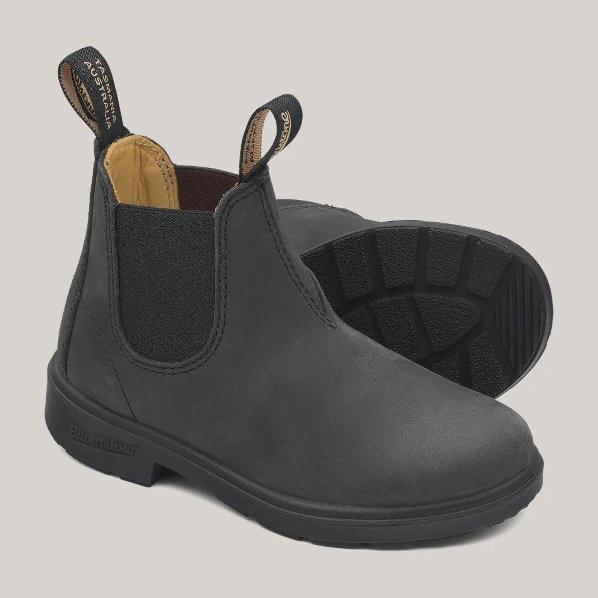 BLUNDSTONE KIDS SERIES ELASTIC SIDED BOOT- RUSTIC BLACK