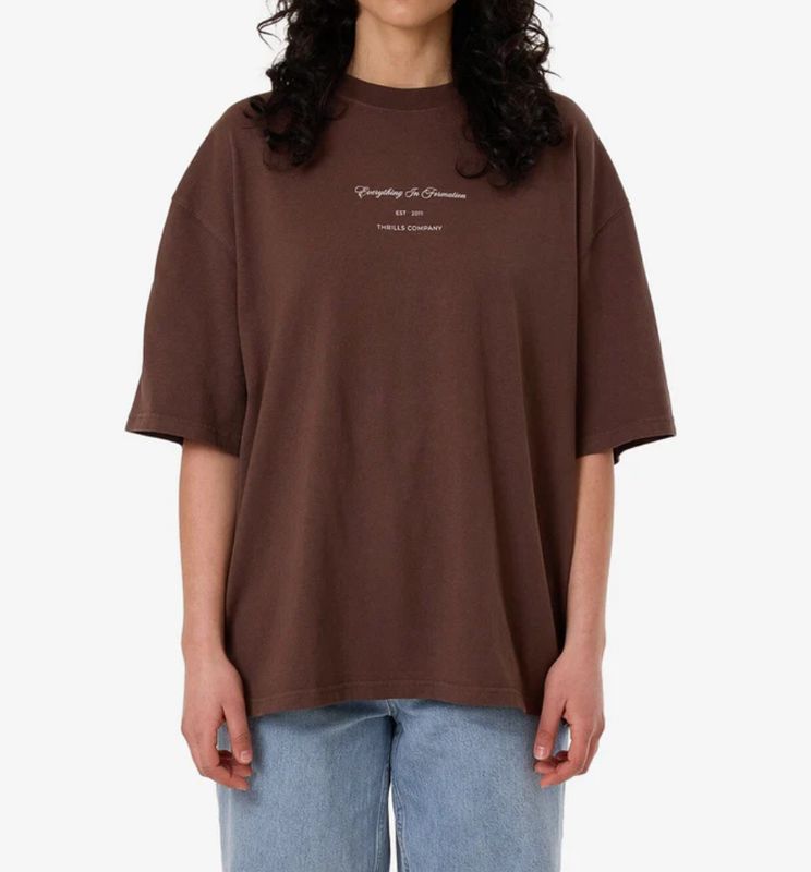 THRILLS LADIES DALIA OVERSIZED SS TEE - COFFEE